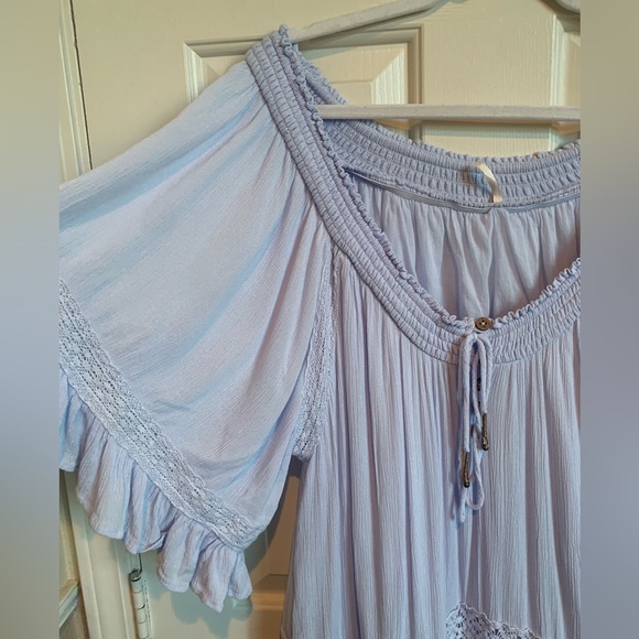 Free People maxi dress. EUC, size XL. Light periwinkle blue gauze. - Picture 6 of 8